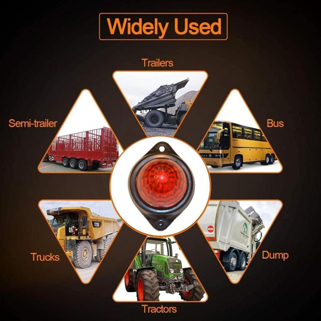 APSMOTIV 6Pack LED Side Marker Light 12V/24V Trailer Lights Red Truck Trailer Tail Lights for Truck RV Camper Van semi trucks Universal Fit