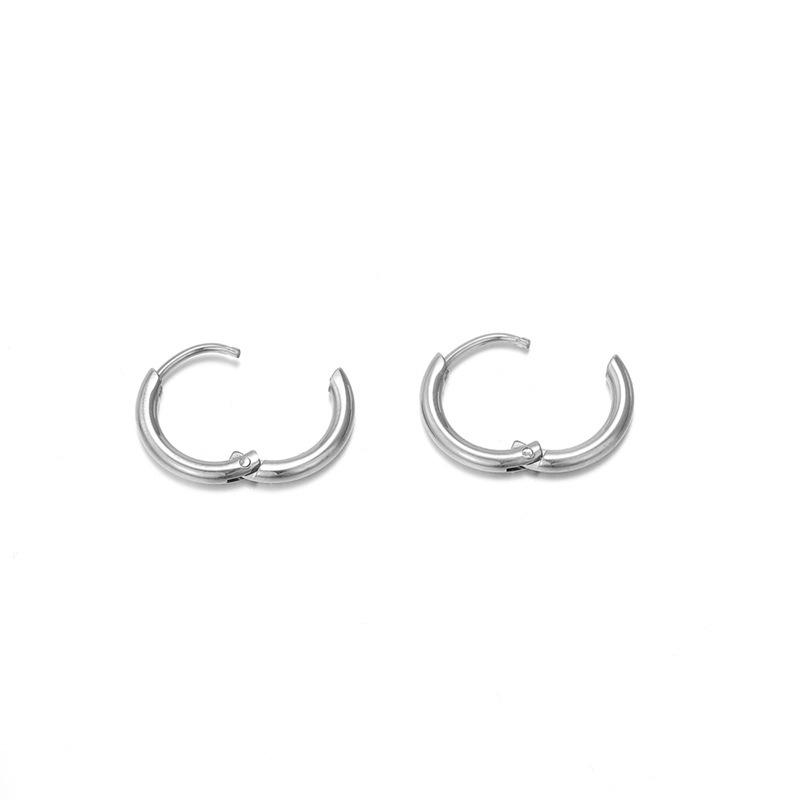 Pendientes de Aro de Acero Inoxidable Chapados en Oro de 14K - Superficie Lisa, Conservan el Color, Diseño Sencillo