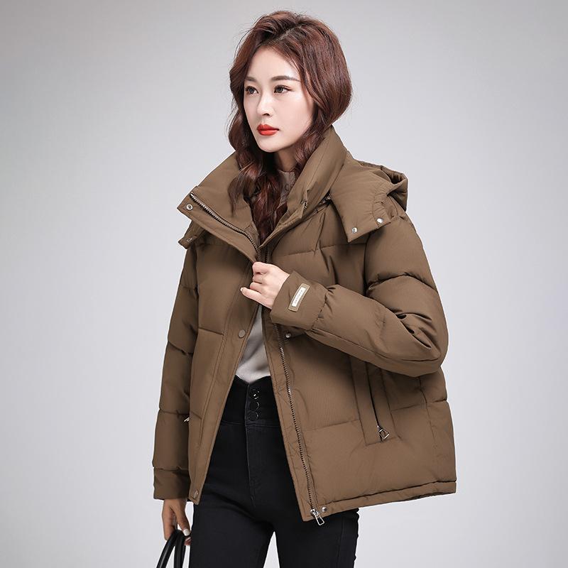 

Ветрозащитная легкая толстая пушистая теплая холодная свободная короткая секция из высококачественной ткани повседневная спортивная куртка хлопковая куртка пальто XL темно-коричневого