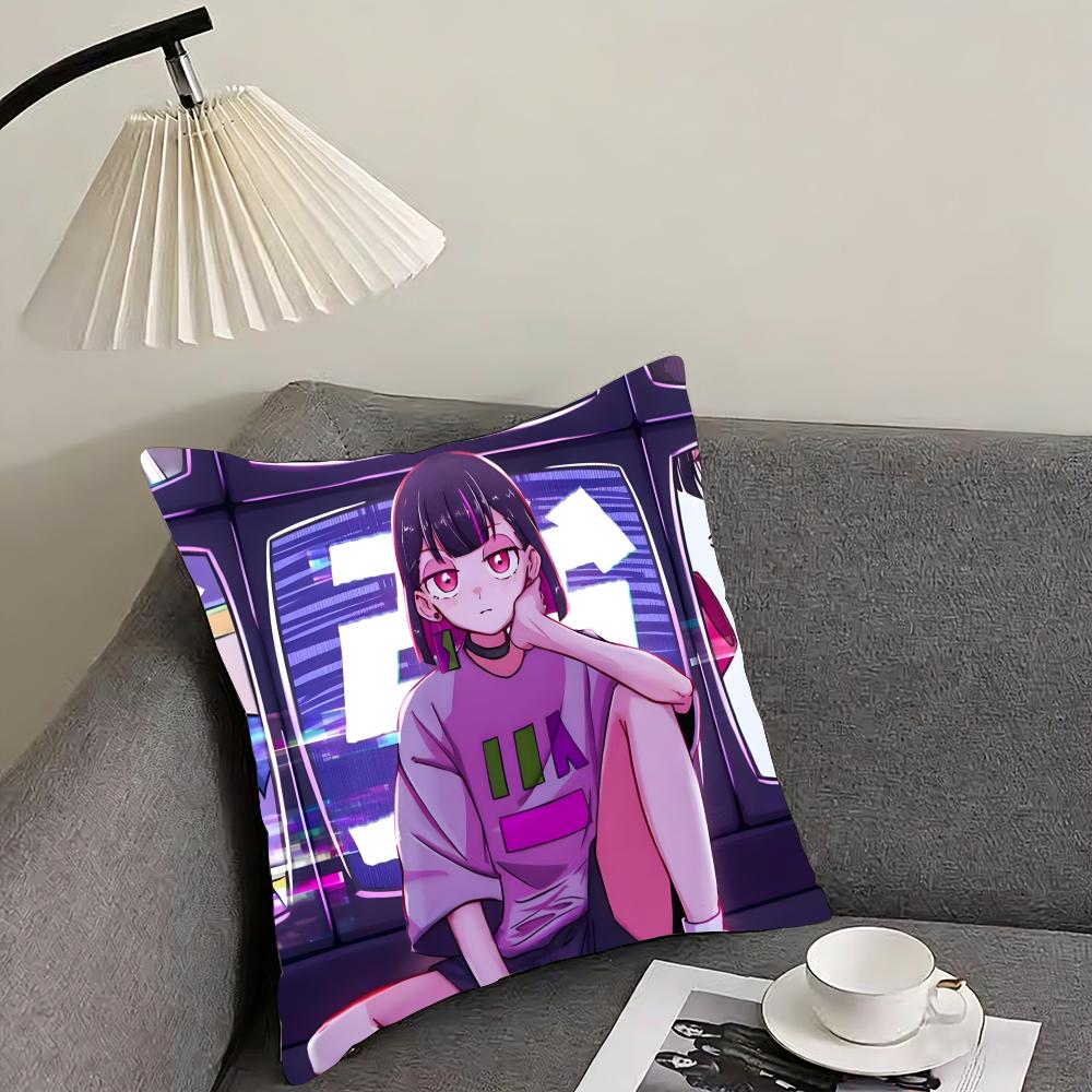 

ZZutomayo Cartoon Cushion Cover Pillowcase Ultra Soft Skin Friendly Fabric Cloud Like Comfort Concealed Zipper 30x30cm