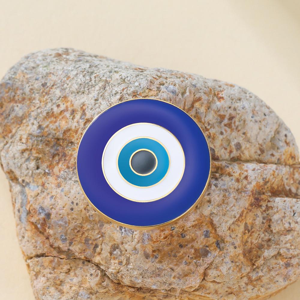 Dawapara Spilla da bavero Occhio Malvagio Smalto Spilla Greca Portafortuna Protezione Amuleto Accessori per Cappello Borsa Gioielli in Acciaio Inossidabile