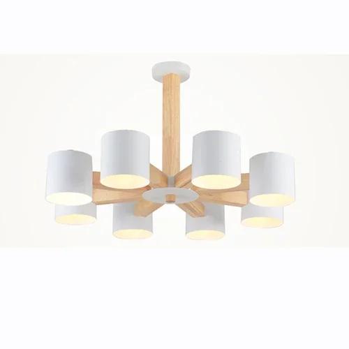 Nordic Modern Wrought Iron Solid Wood E27 Chandelier Bedroom Kitchen Living Room Restaurant Personality Lighting Fixture Home De
