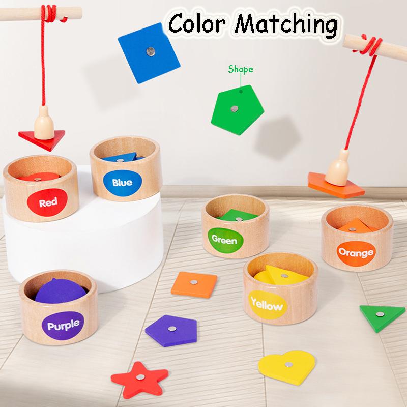 Magnetic Sorting Shape Color Matching Montessori Toy Sensory Game Geometric Cognition Wooden Board Game Children Education Toys