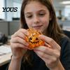 Classroom Sensory Toys Halloween Stress Relief Dumpling Toy with Steamer, Glitter Ball Fidget Squeeze Toy, Anxiety Relieving Steamed Bun for