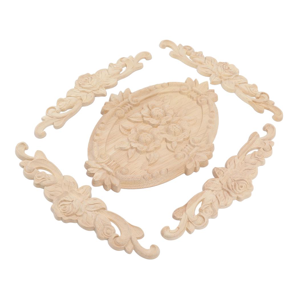 Holzapplikationen Europäischer Stil Exquisites Aussehen Dekorative Geschnitzte Holzecke Onlay für Schrank