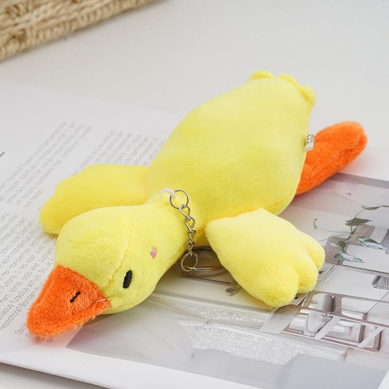 18cm Cartoon Duck Plush Keychain Kawaii Goose Pendant Toys ideal for Women Girls Boys Plaything Doll Bag Accessories Car Keyring Presents