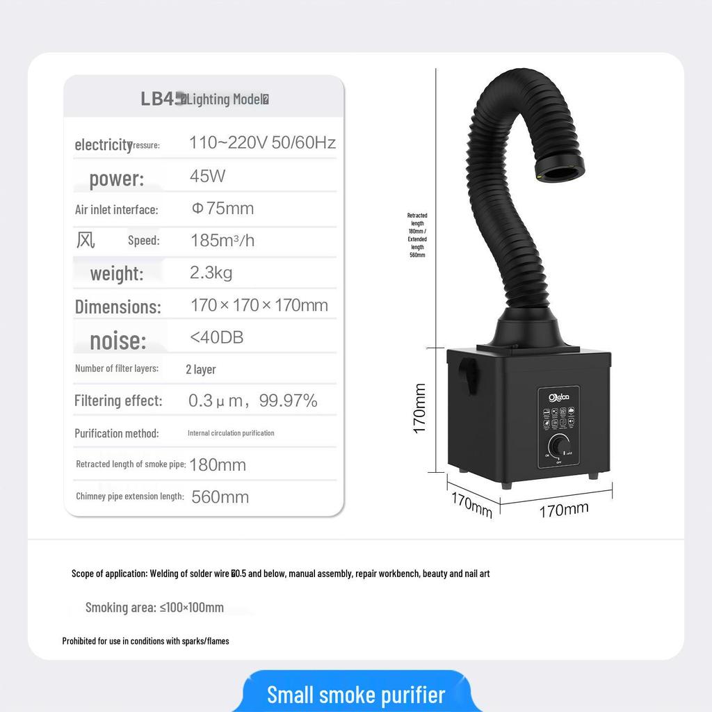 Compact Desktop Welding Smoke Extractor: Industrial Fume Purification and Filter Machine