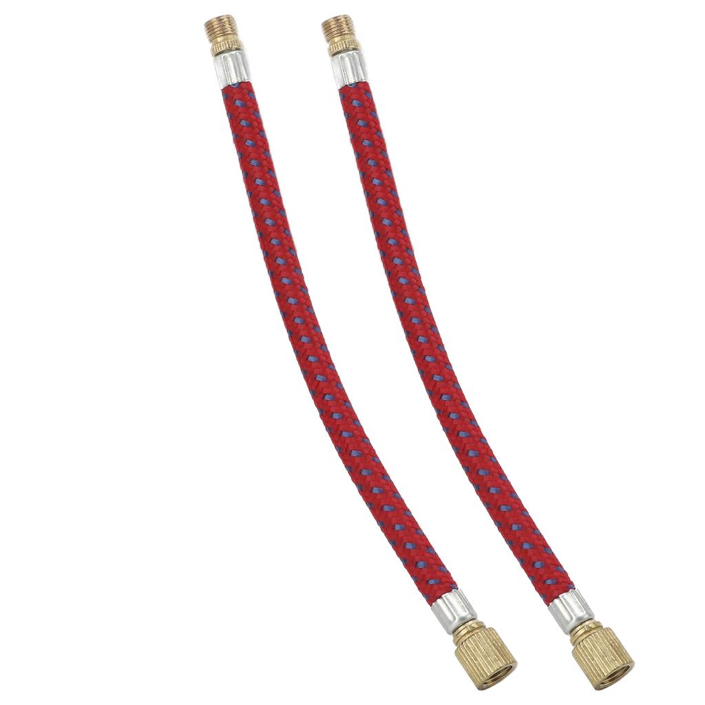 2pcs Bike Pump Extension Hose Increasing 16.6cm 6.5in Length Nylon Copper Materials Double Valve Design Inflator Tube