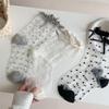 3pair women's Stockings French Sweet Lace Bow Polka Dot Transparent Glass Silk Socks for Women Elegant Comfortable Stockings