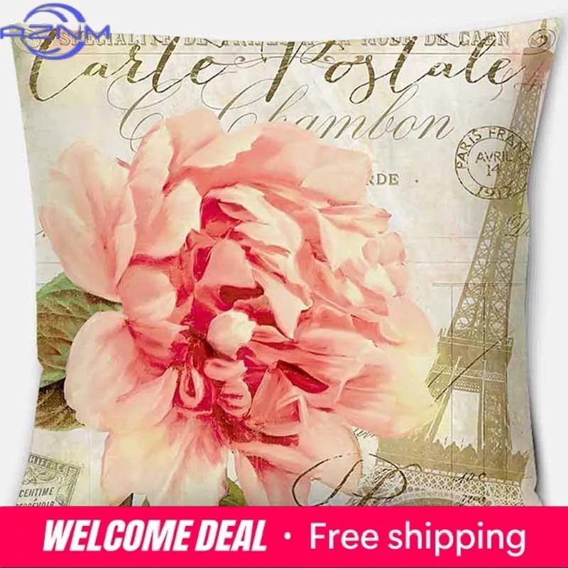 Vintage Flower Pattern Decorative Pillowcase Cushion Pillowcase Bedding Decoration