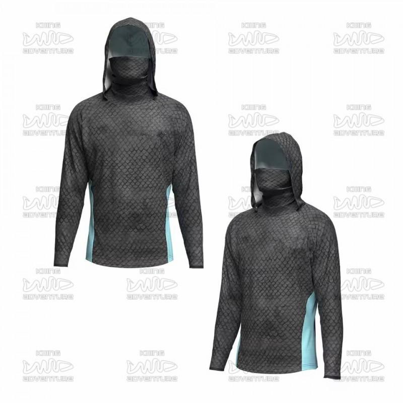 Lightweight Quick-Dry Fishing Hoodie With Face Cover UV Protection Long Sleeve Outdoor Shirt Men