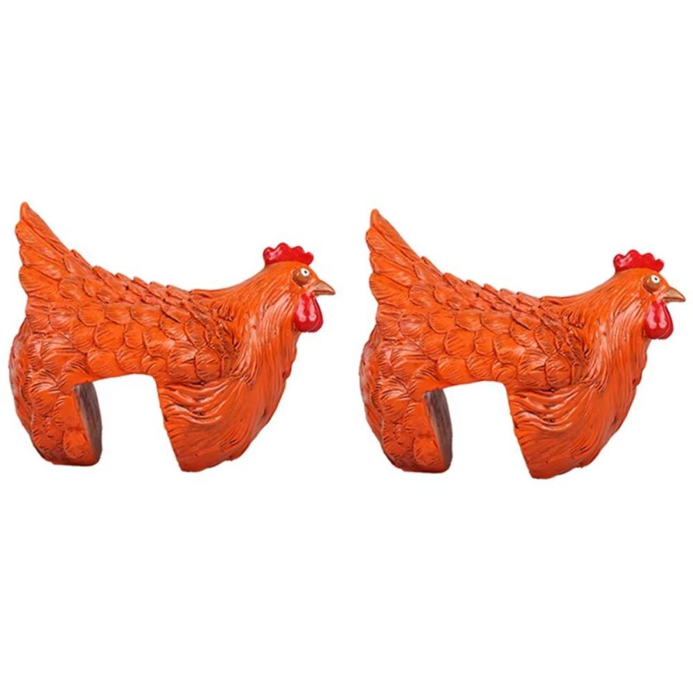 Handicraft Chicken Sculpture Cartoon Garden Statue Funny Hen Figurine Fences