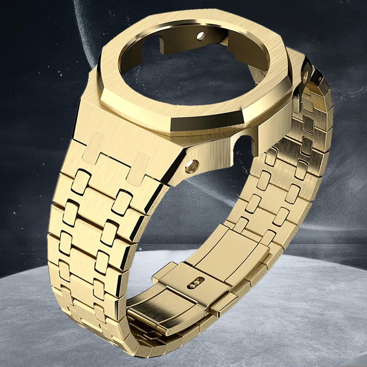 

Мод-комплект Gen4 для GA2100 Металевий безель Casioak Модифікація GEN4 Покоління Гумовий корпус годинника Ремінець з нержавіючої сталі GA 2100/2110 GAB2100