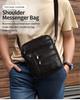 Herren Echtleder Vertikale Umhängetasche - Große Kapazität, Oberste Schicht Rindsleder, Lässige Outdoor Schultertasche