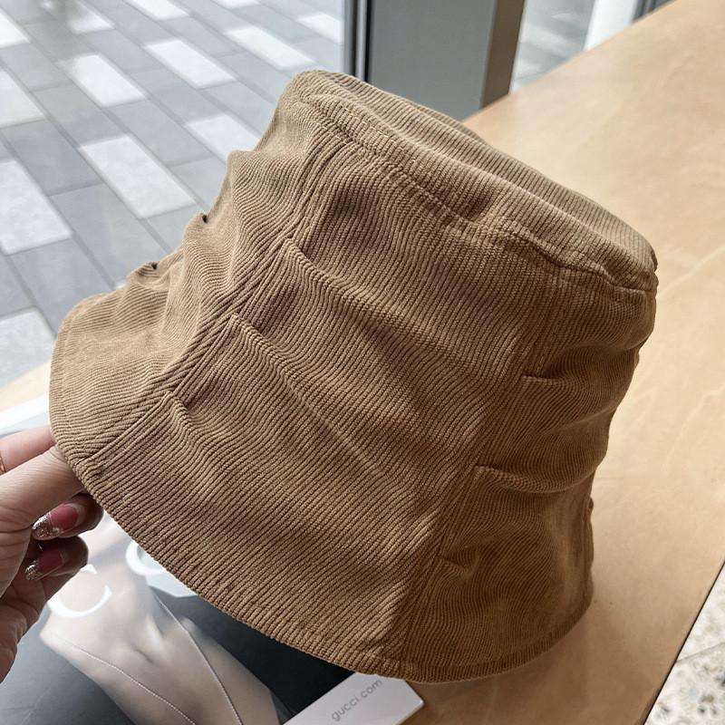 Vintage Corduroy Fisherman Hat With Wrinkled Design For Casual Spring And Fall Wear