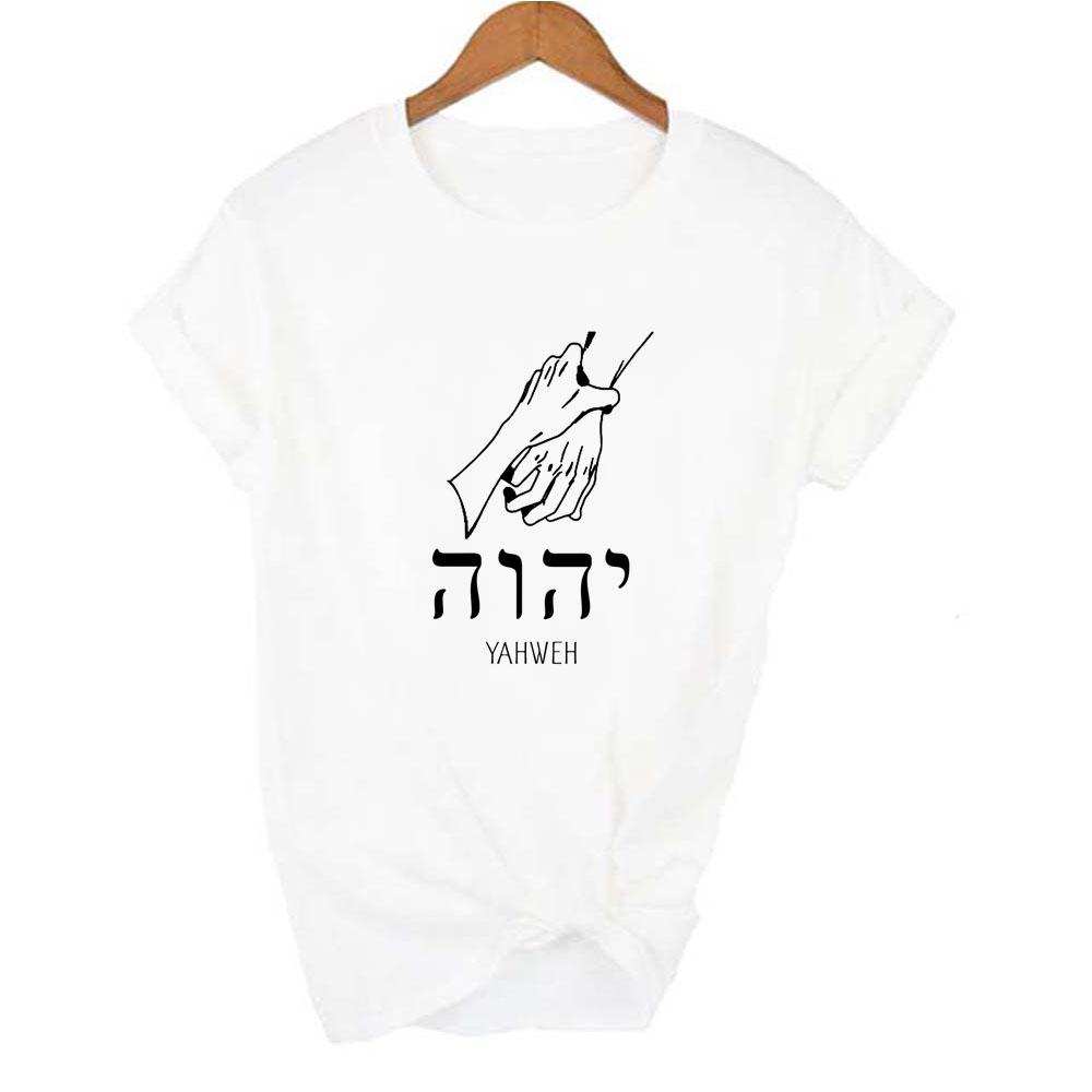 Jesus Peace Print Women T Shirt God Letter Religious Summer T Shirts Graphic Tees Female