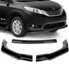 3pcs Front Body Kit Bumper Lip For 2011 2015 Toyota Sienna