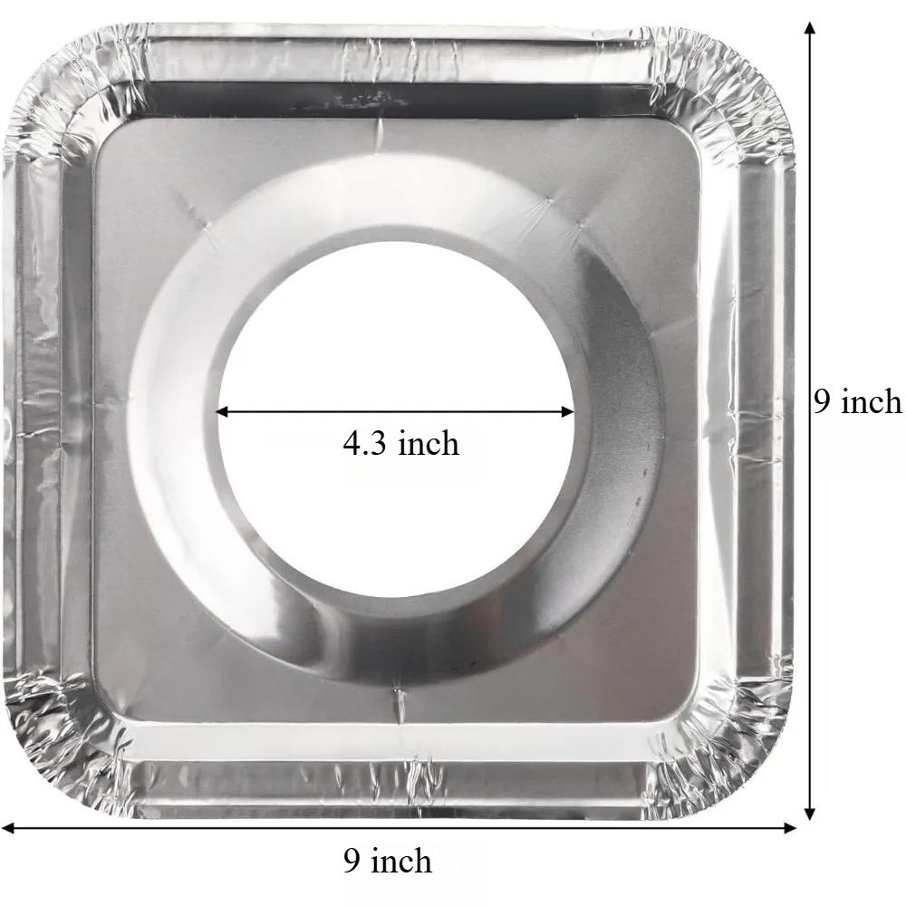 20 Pack Aluminum Foil Stove Covers Gas Stove Protectors Disposable Gas Stove Liners 8.5 Inch Square for Keeping Gas Stove Clean