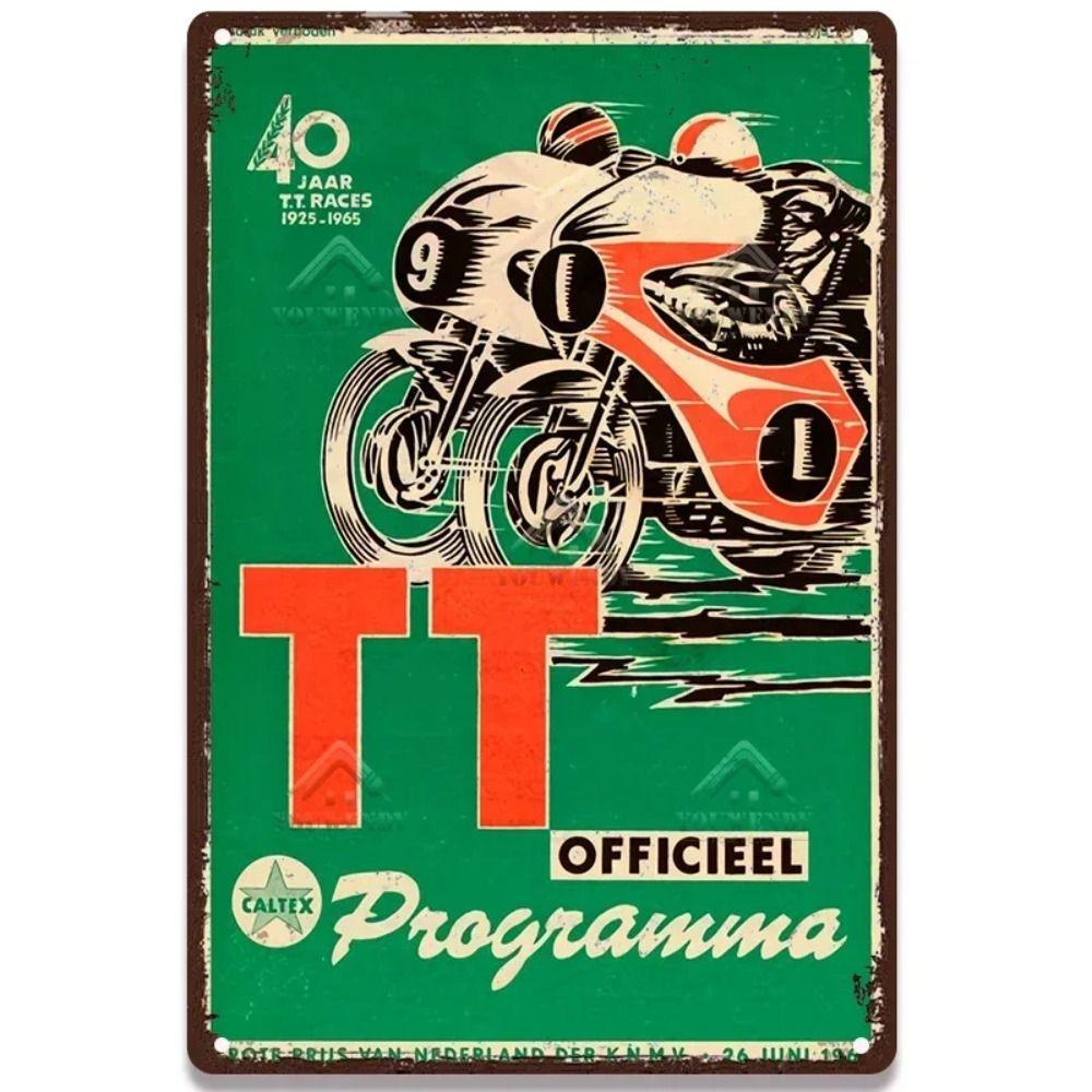 Scooter Metal Wall Art, Retro Moped Poster Sign 20x30cm