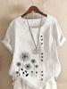 2024 Spring Summer Women Printed Loose Fit Pullover Shirt Large Size