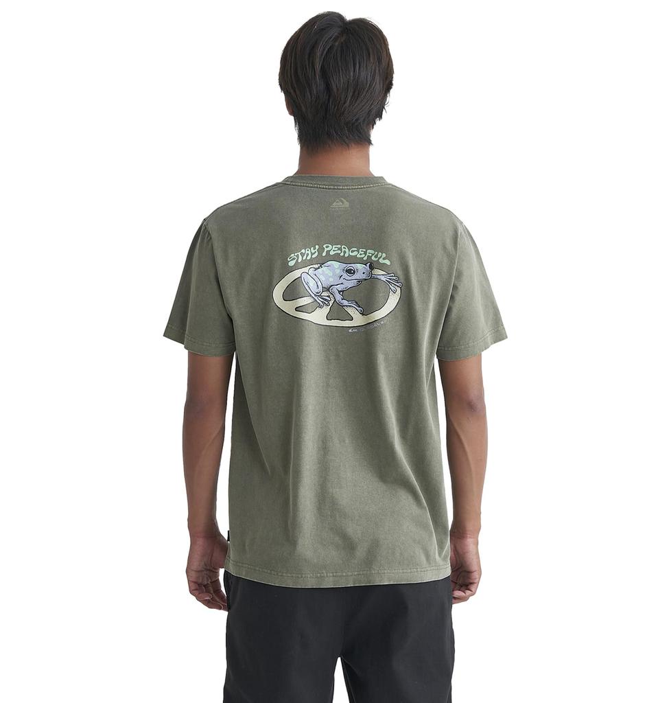 Quiksilver Pigment-Processed US Cotton Back Print T-Shirt QST241002 OLV XL
