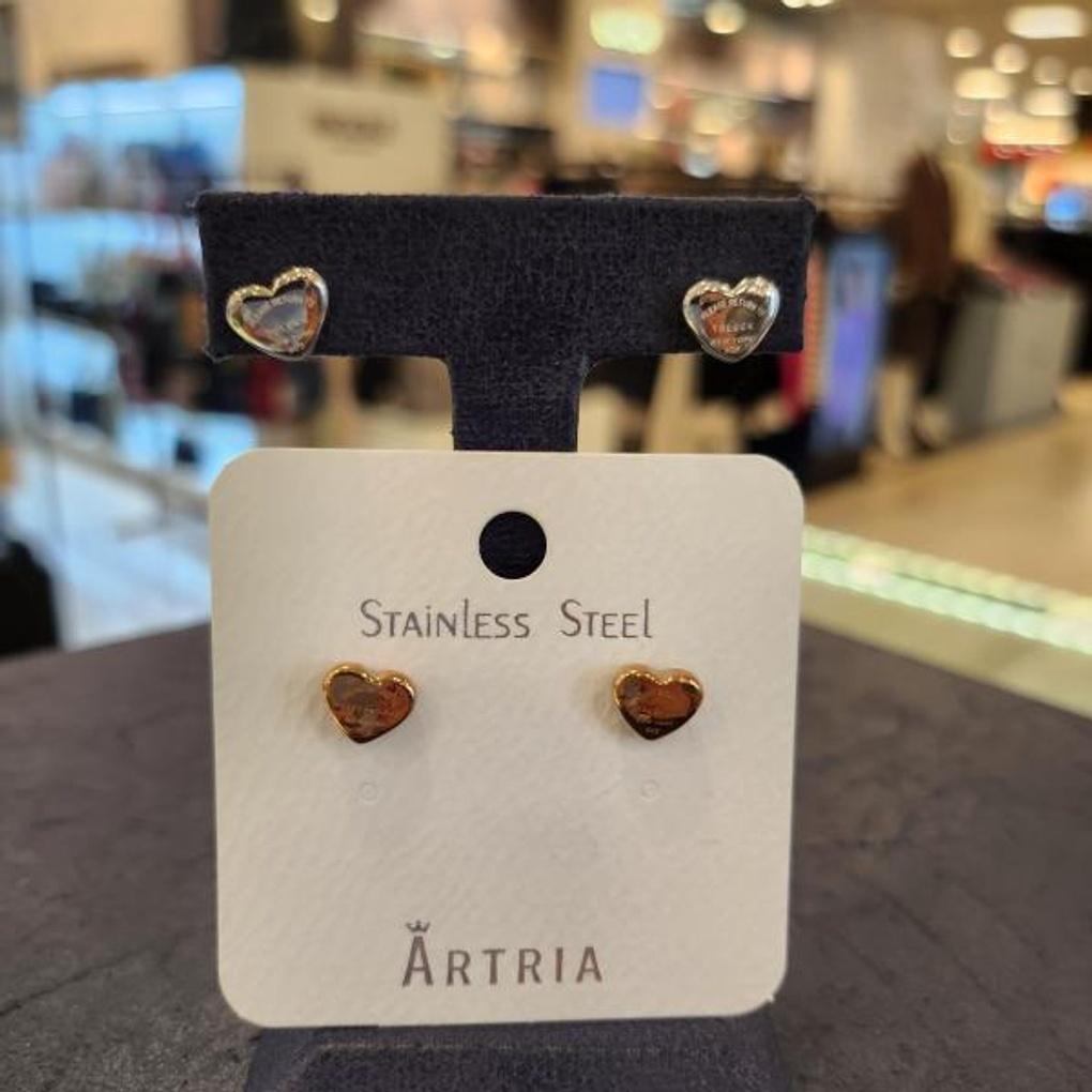 ARTRIA Surgical Steel Heart Forever Love Earrings EWSEBSC0001WHF