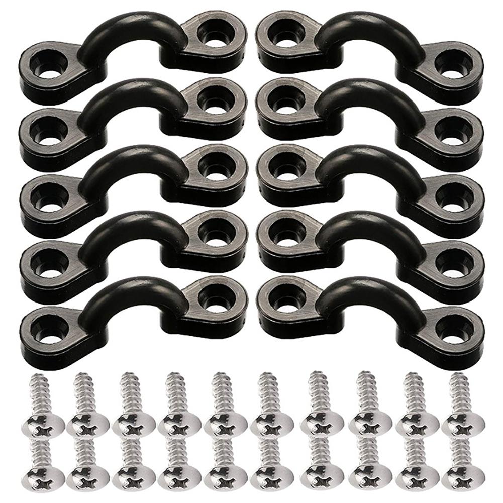 10PCS/20PCS C-Shaped Sailing Deck Rope With Screws Marine Hardware Fixed Handle Buckle Replacement Parts For Kayak Boat Accessories