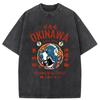 Unisex Fashion Short Sleeve Round Neck Harajuku Y2K Hip Hop Tee Okinawa Drunken Octopus Washed T-Shirt Summer Top