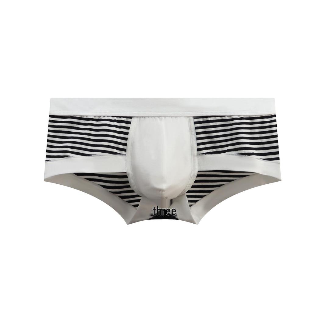 2025 Men's Classic Striped Low-Rise Briefs - Sexy, Pure Cotton, High-Elastic