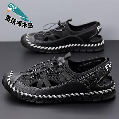 2025 New European and American Men's Sandals Summer Fisherman Beach Closed-toe Shoes Replacement Sandals