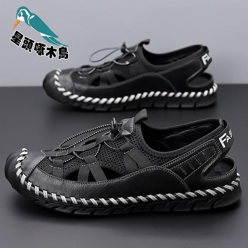 

2025 new European and American men s sandals summer fisherman beach closed-toe shoes replacement sandals 44