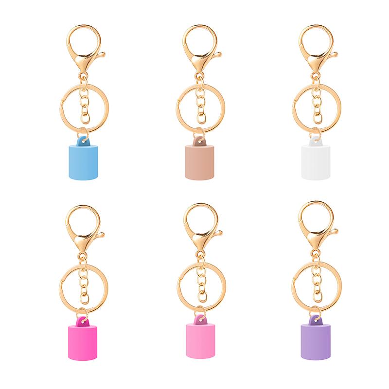 1 Pcs Practical Silicone Keychain Cap Accessories Portable Durable Holder Keyring Compatible For Lipgloss Storage And Balm Cap