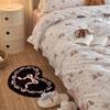 Cute Heart-shaped Flocked Floor Mat Thickened Absorbent Bow Heart Rug Anti-slip Soft Decorative Carpet