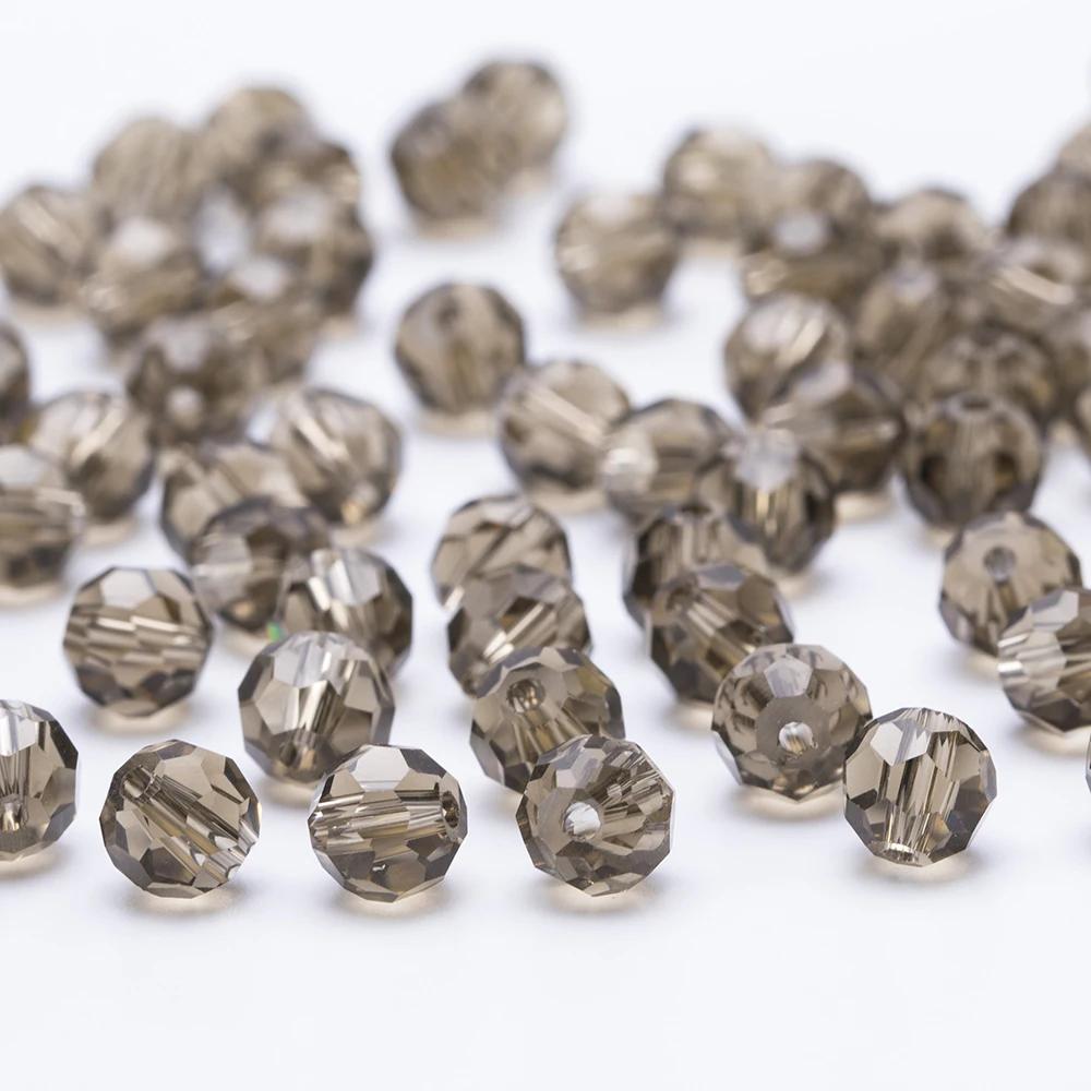 3 4 6 8mm AB color Round Crystal Beads Faceted Transparent Glass Bead Loose Spacer Bead for Jewerly Making DIY Bracelet Necklace