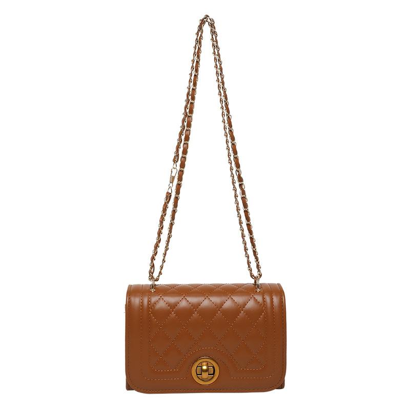 2025 Spring New Fashion Versatile High Value Diamond Chain Shoulder Messenger Bag This Year Popular Small Square Bag Women