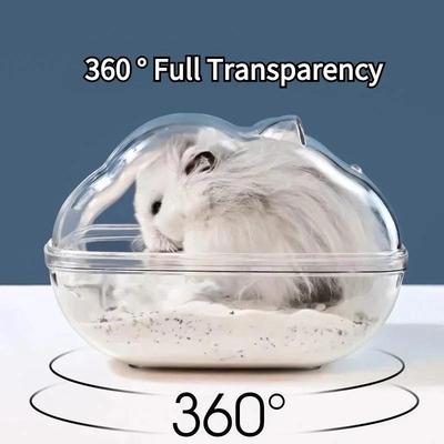 Toilette pour hamster, entièrement transparente, pour observation, pour hamster, souris, petite cage pour animaux de compagnie, maison en acrylique