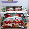 3PC Custom Name Christmas Snowmen Bedding Set Printed Bedding Set Duvet Cover Closure Includes 1 Duvet Cover & 2 Pillowcases for All Seasons Bedroom