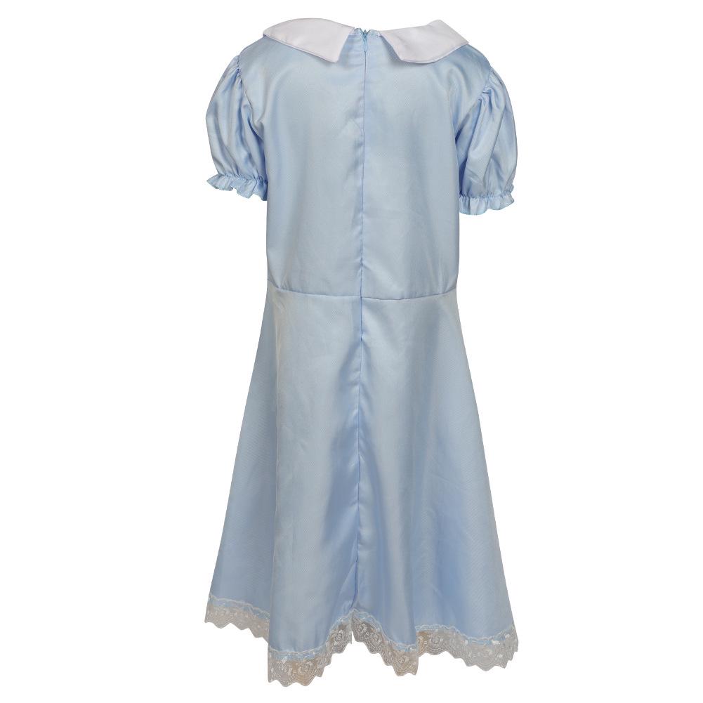 Alice In Wonderland Blue & White Maid Costume with Headband - Girls' Birthday Princess Dress