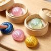 Sensory Stress Toy Glitter Dumpling Squeeze with Steamer Box Relief Dough Ball Fidget Toy Soft Simulated Steamed Bun Gadget