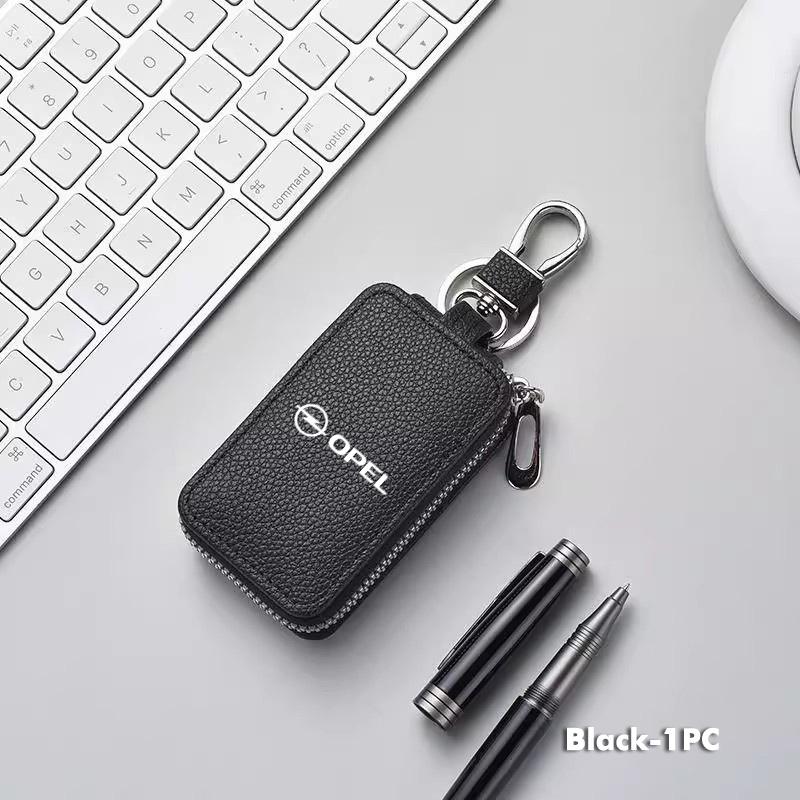Portfelik na klucze z logo samochodu Skórzana torba do przechowywania kluczy Etui na klucze zapinane na zamek Błyskawiczny Akcesoria do Opel Insignia Astra G J F K Vectra C H Corsa C B D