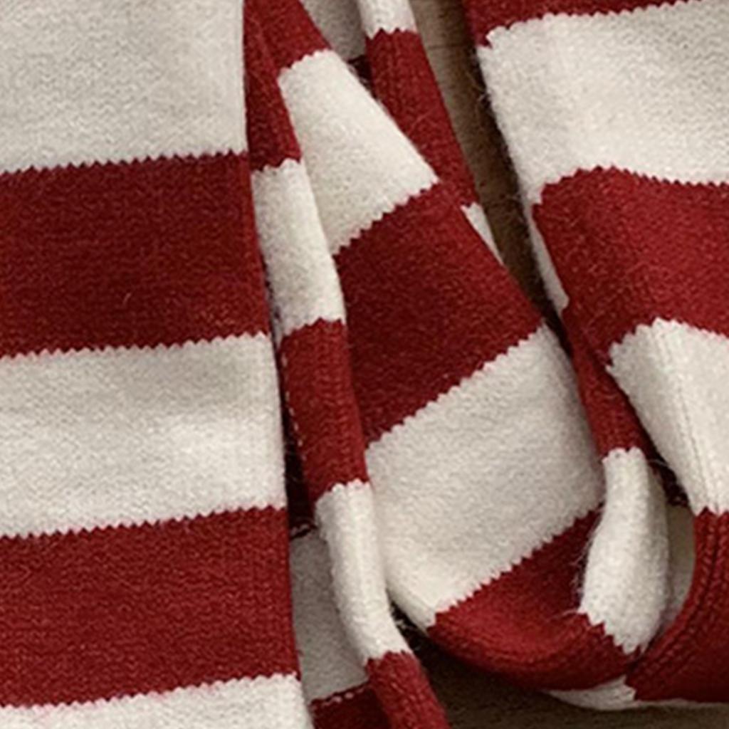 Popular Long Scarf for Formal and Casual Soft Knitted Neck Scarf Women Striped Scarf Neck Warmer Simple and All Matching