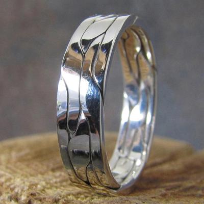 1 Stück Cooler Stil Retro Kraftvoller Ring, Personalisierter Schlichter und Eleganter Texturring, Modisches Armband