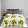 Video Game Geometry Dash Blanket Soft Warm Flannel Throw Blanket Plush for Bed Living Room Picnic Travel Home Sofa