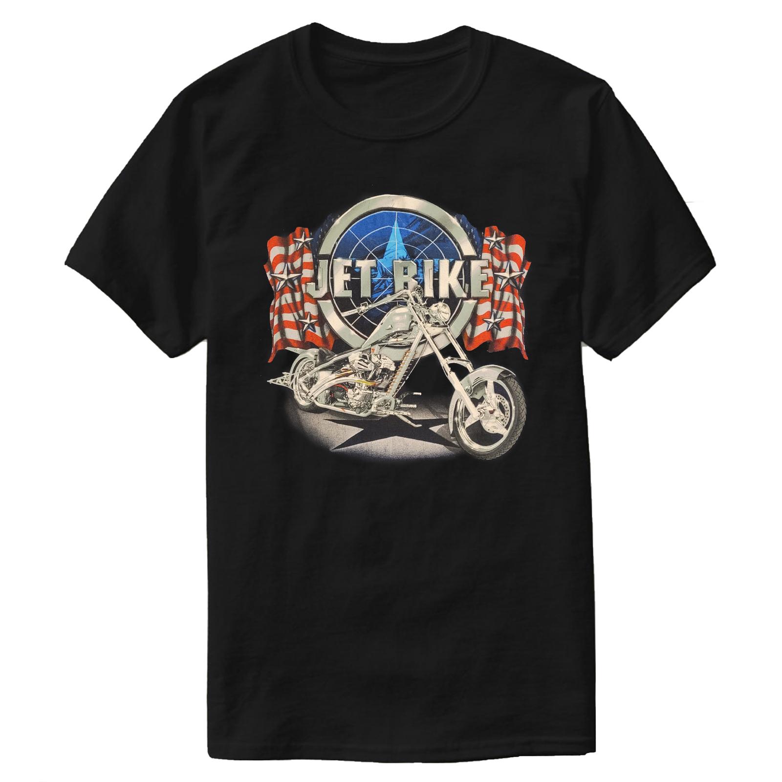 Vintage American Motorcycle Jet Bike Chopper T-Shirt 100% Cotton O-Neck Short Sleeve Summer Casual Mens T-shirt Streetwear - ... S разноцветный