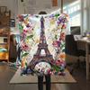 Paris Eiffel Tower Print Flannel Blanket, High quality Comfortable for All Seasons, Home Decor, Warmth and Comfort, Perfect for Christmas Gifts98