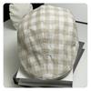 New British Classic Plaid Cotton And Linen High-Quality Forward Hat Men'S And Women'S Fashion Versatile Face Beret Cap