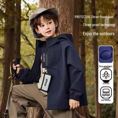 ASK JUNIOR Boys' Waterproof Hooded Hiking Jacket