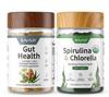 Gut Health Bundle - Gut Health + Spirulina & Chlorella - Natural Supplement Bundle Prebiotics Probiotics Dietary