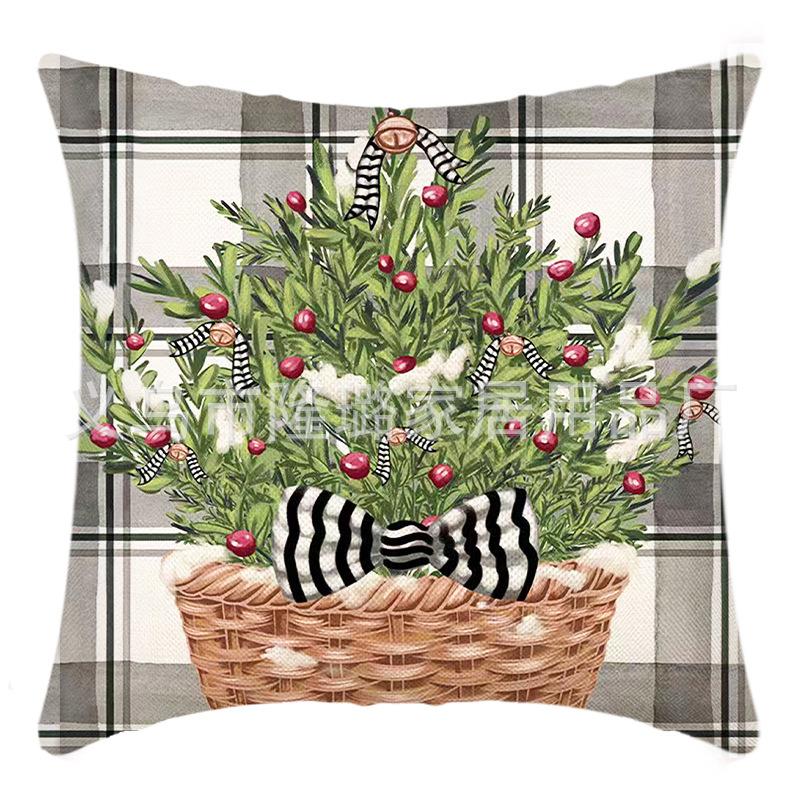 New Christmas Pillow Cover Home Pillow Cushion Sofa Cushion Linen Printed Sofa Cushion Cover