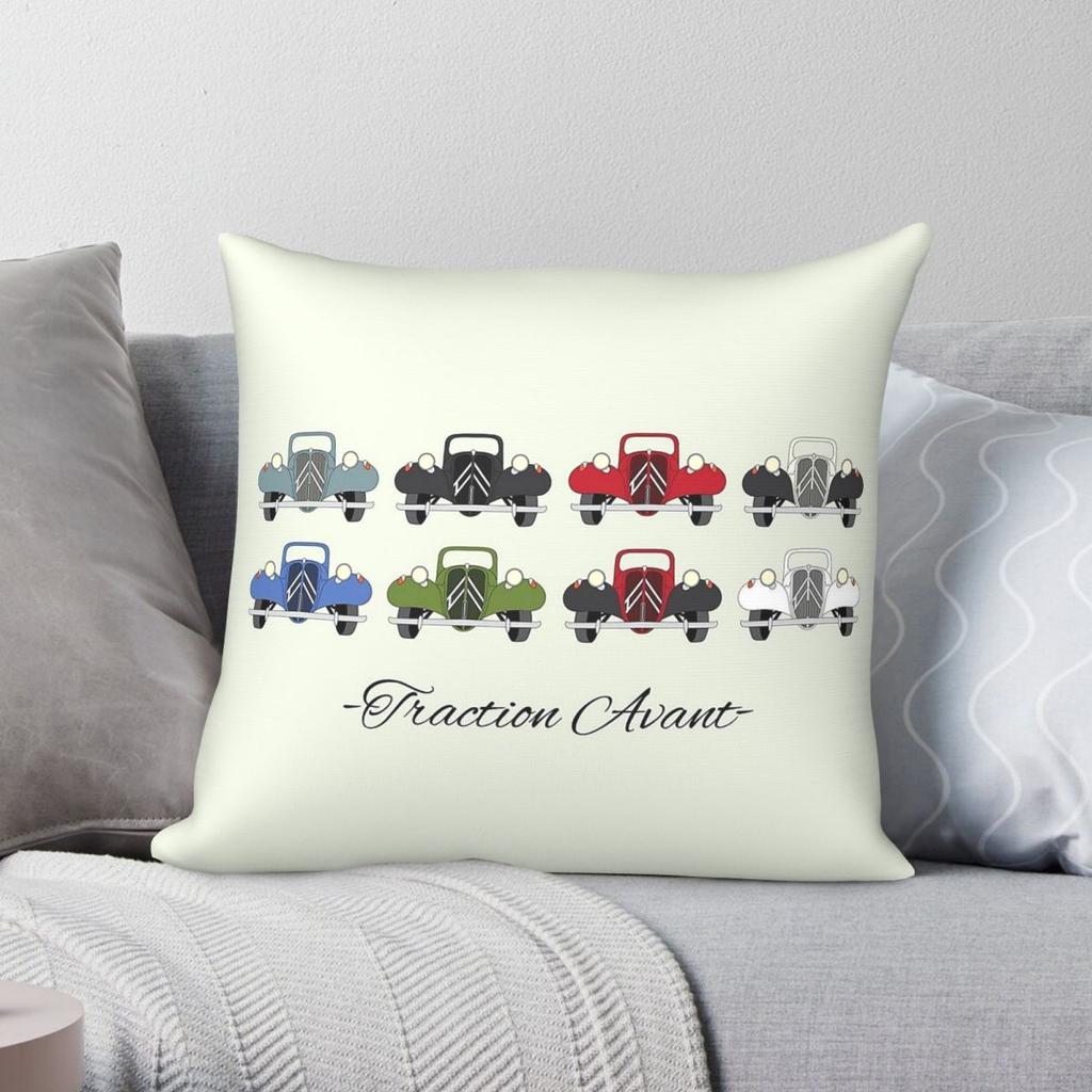 Traction Avant Car Collection Pillowcase Polyester Linen Velvet Pattern Zip Decor Sofa Cushion Case Wholesale
